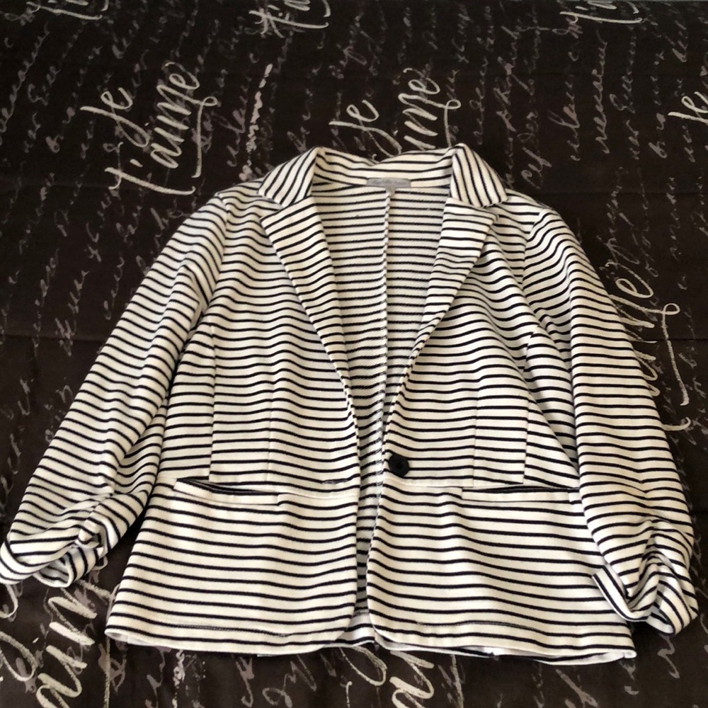 Black & White Striped Blazer